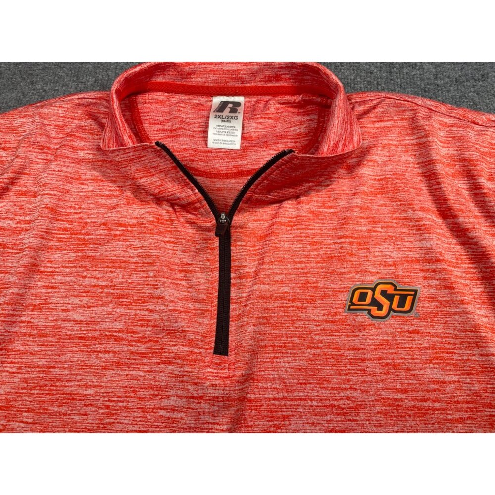 Russell Athletic OSU Half-Zip Pullover 2XL Red Heather Football, Basketball Fall